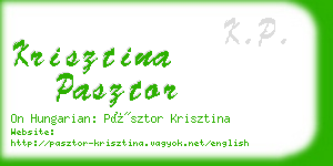 krisztina pasztor business card